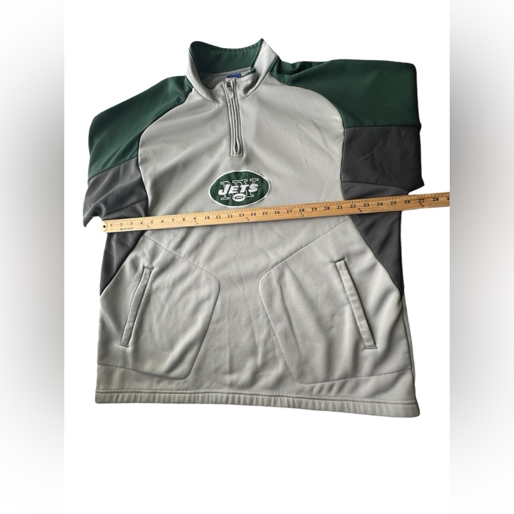 Men’s NY Jets Football NFL Team Apparel Pullover Quarter Zip XL Lined Shirt - Picture 4 of 15